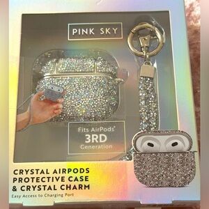 💥GIFT & Bling Crystal AirPod Protective CaseCrystal Charm Wristlet